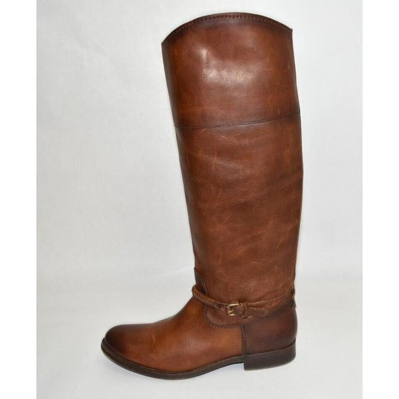 Frye Melissa Seam Riding Boot Cognac Leather Size 7 B 3475445 MSRP $397 T26 - Picture 3 of 7